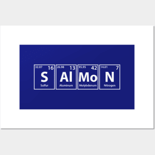 Salmon (S-Al-Mo-N) Periodic Elements Spelling Posters and Art